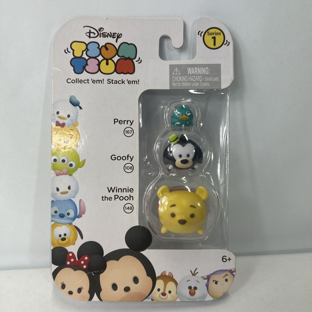Disney Tsum Tsum Stackers -‎ Series 1 - Perry (167), Goofy (108), Pooh (148)